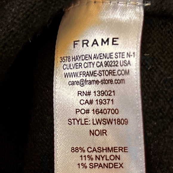 NWT Cashmere Stretch Split Sleeve Sweater by Frame - Picture 6 of 6